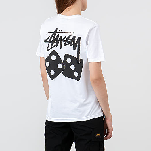 STUSSY 80s DICE TEE WHITE T-shirts Stüssy Fuzzy Dice Tee White | Footshop
