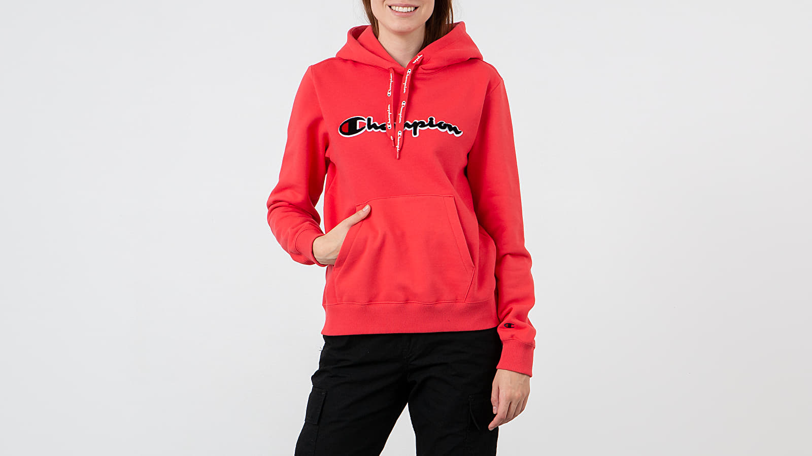 Ladies red champion hoodie discount