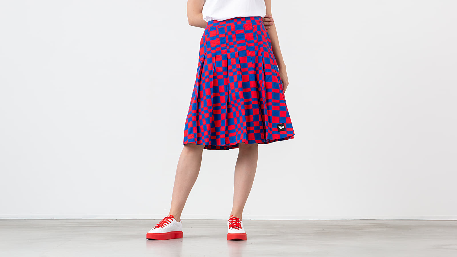 Röcke Stüssy Sabi Checker Pleated Skirt Red/ Blue