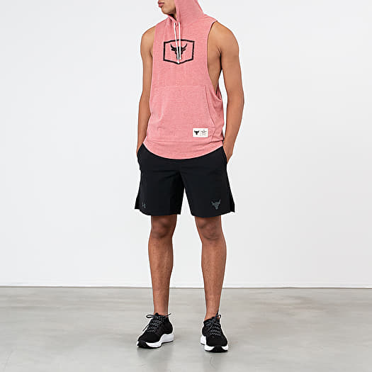 T shirts Under Armour Project Rock Sleeveless Hooded Tee Pink Footshop