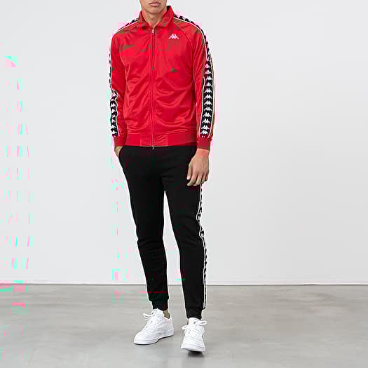 Red and black kappa tracksuit hot sale