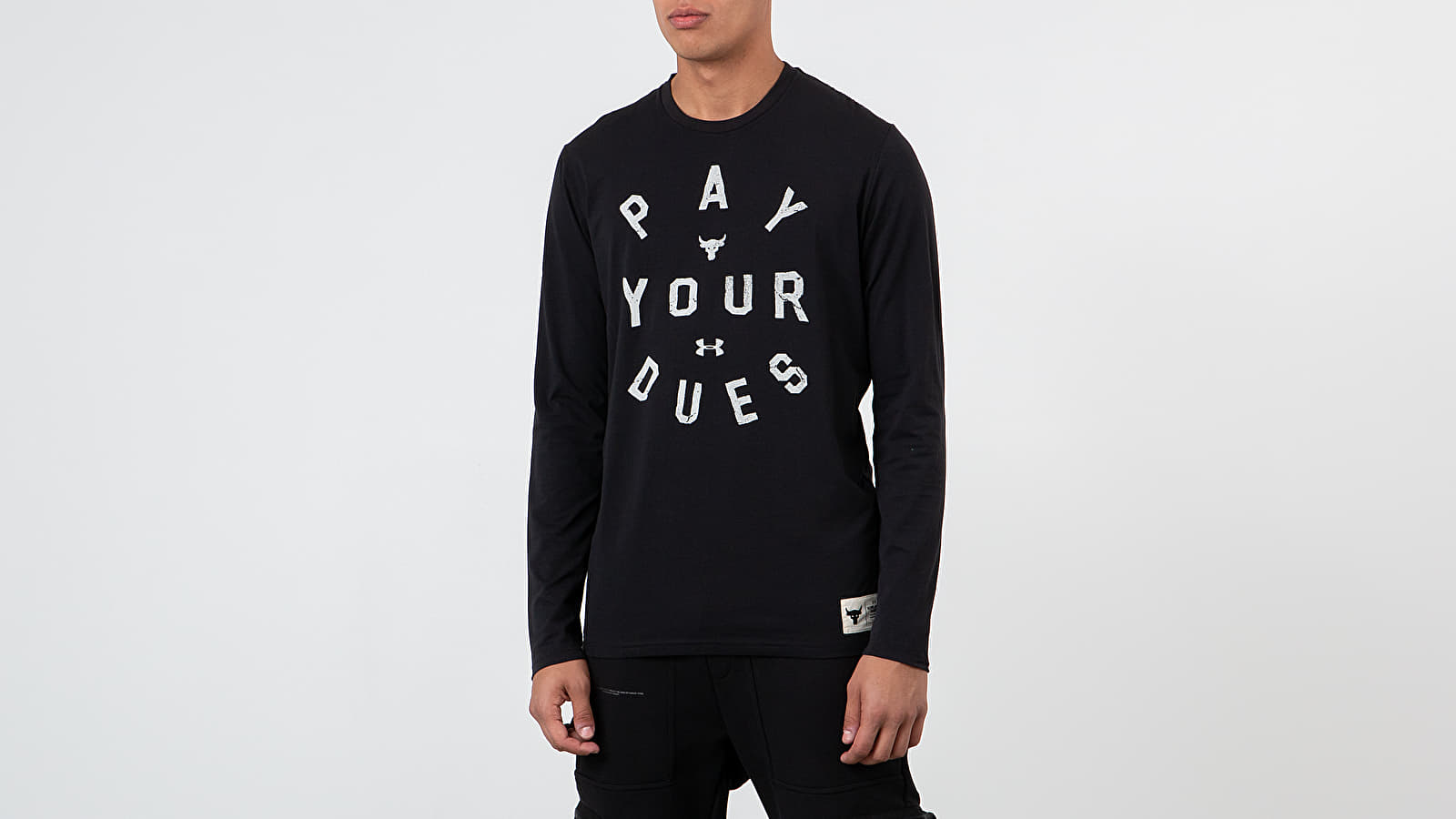 Trička Under Armour Project Rock Pay Your Dues Long Sleeve Tee Black