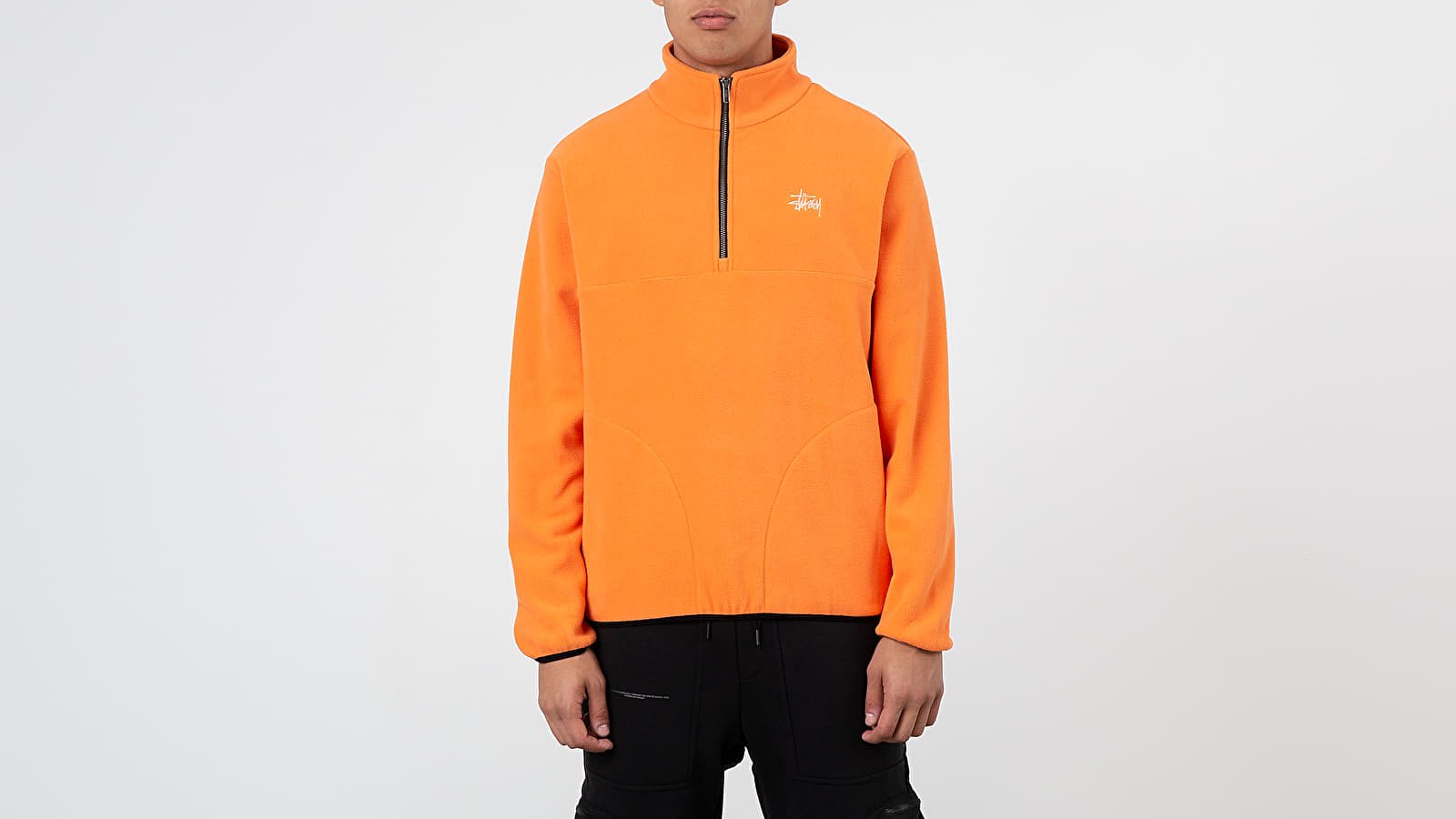 Polar fleece half zip stussy cheap