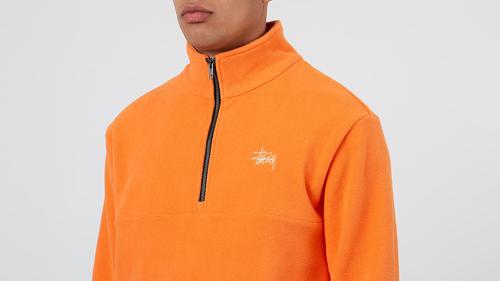 Sweatshirts Stüssy Basic polar Fleece Mock Jacket Orange