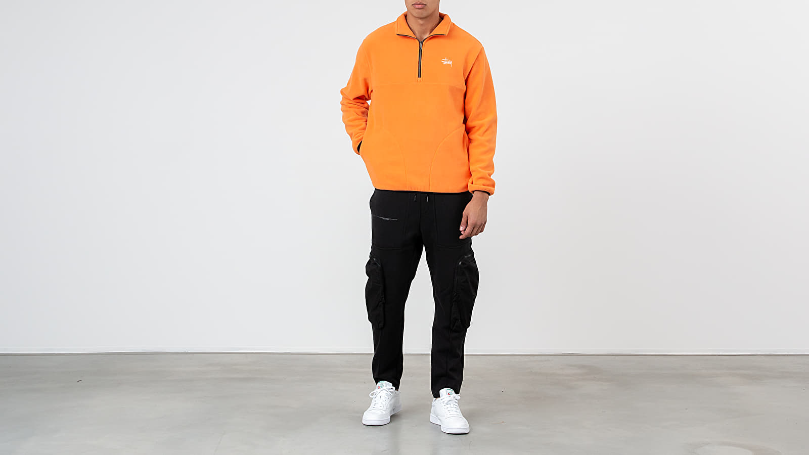Sweatshirts Stüssy Basic polar Fleece Mock Jacket Orange