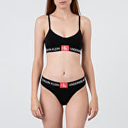 Women s underwear Calvin Klein Monogram Thong Black Footshop