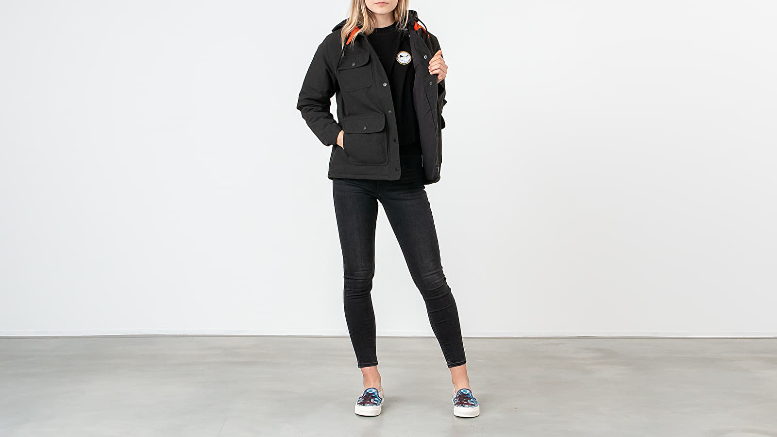 Jackets Vans Drill Chore Coat Jacket Black/ Orange