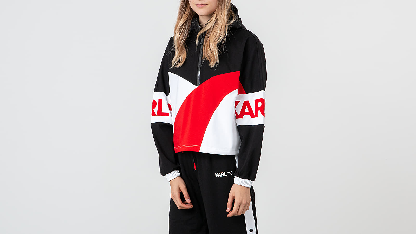 Kapucnis pulóverek és pulcsik Puma x Karl Lagerfeld Hoodie Black/ Red/ White