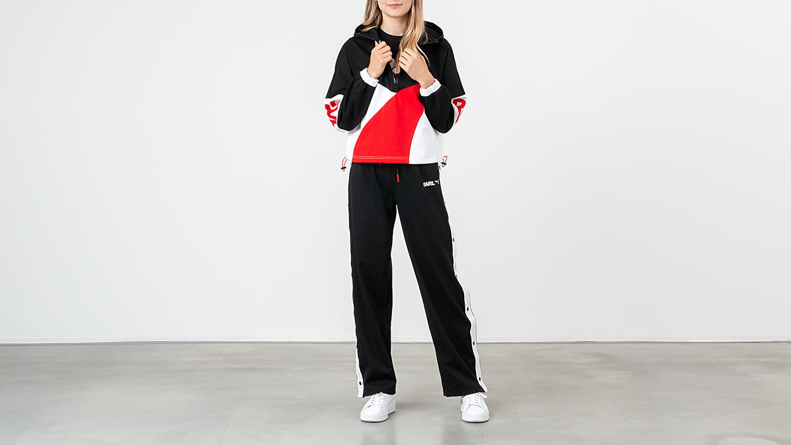 Kapucnis pulóverek és pulcsik Puma x Karl Lagerfeld Hoodie Black/ Red/ White