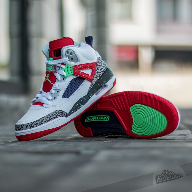 Jordan Spizike White/Light Poison Green-University Red-Grey 