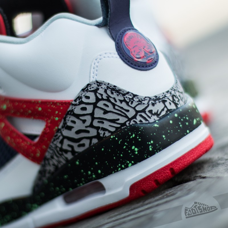 Jordan Spizike White/Light Poison Green-University Red-Grey  display picture 3