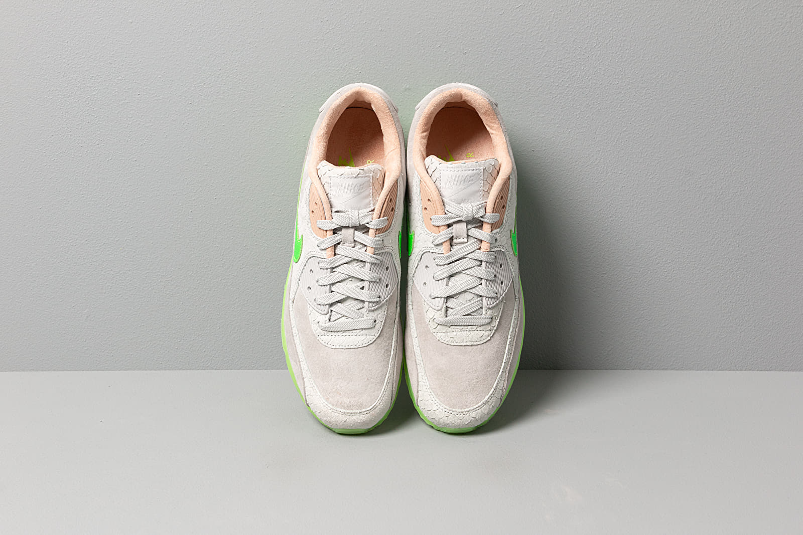 Men's shoes Nike Air Max 90 Premium Pure Platinum/ Electric Green-Bio Beige