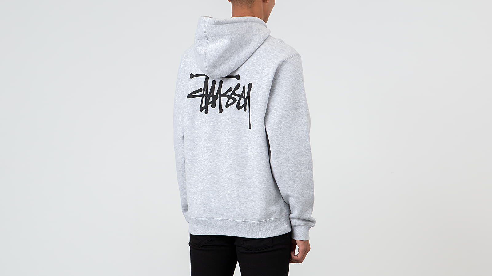 Basic Stüssy Zip Hoodie in ash heather – Stüssy