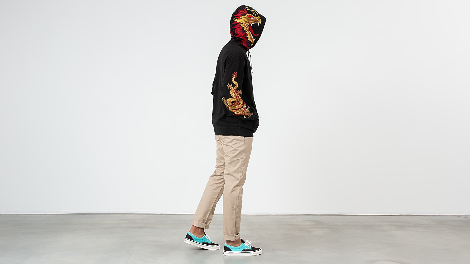 Hoodies and sweatshirts maharishi Golden Sun Dragon Hoodie Black Gold Footshop