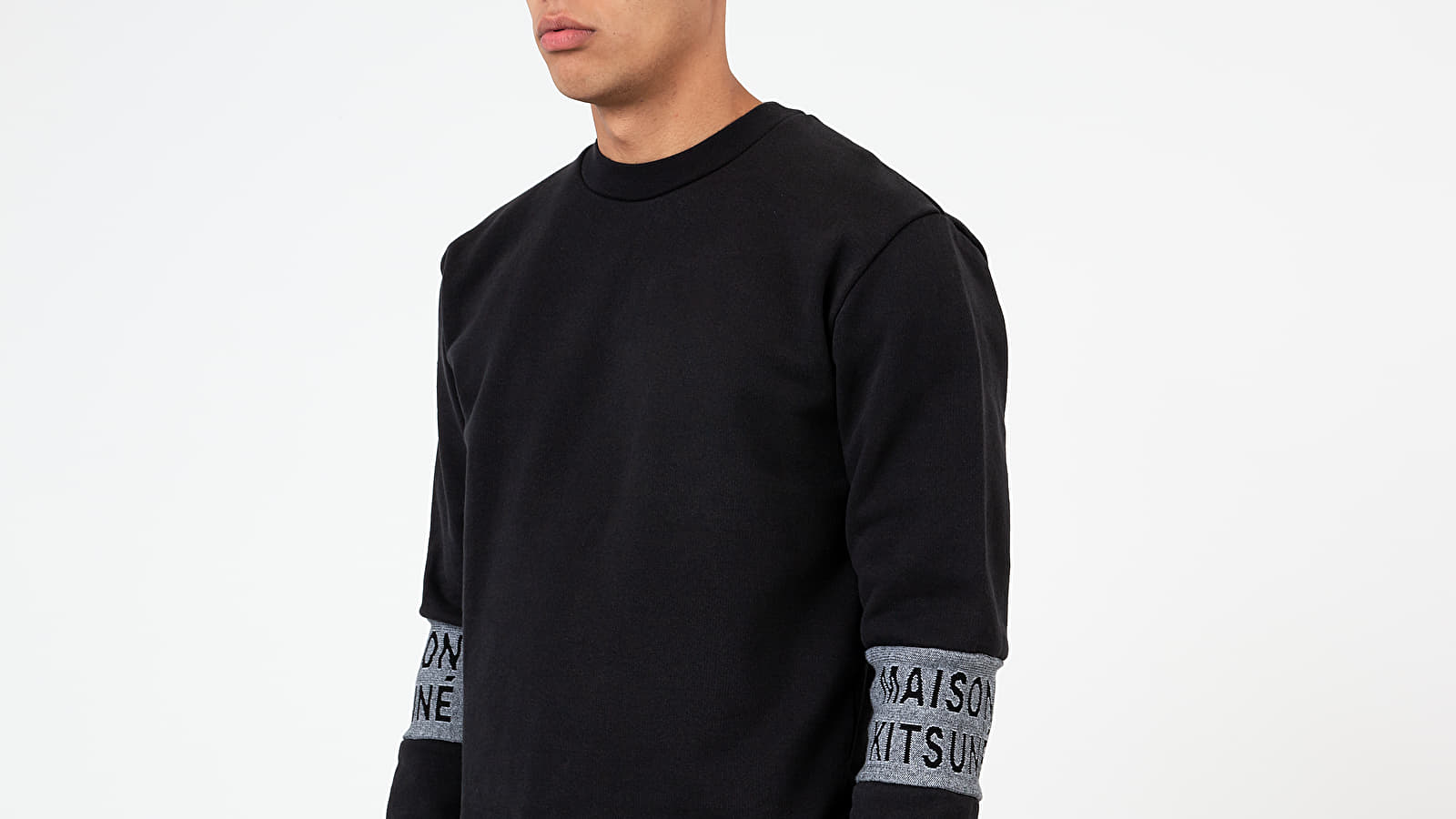 Hoodies and sweatshirts  MAISON KITSUNÉ Jacquard Rib Crewneck Black