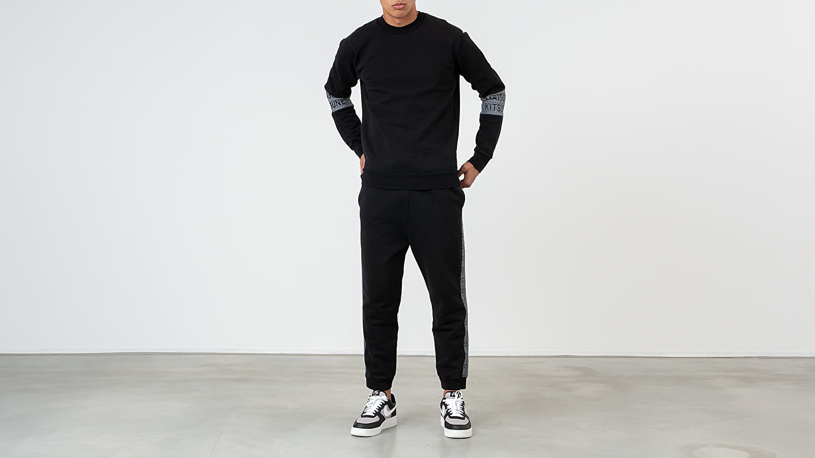 Hoodies and sweatshirts  MAISON KITSUNÉ Jacquard Rib Crewneck Black
