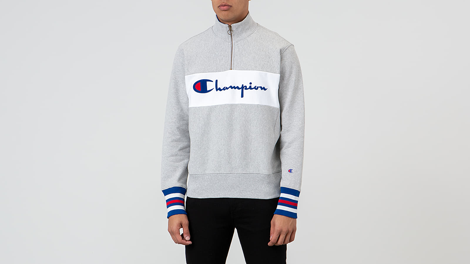 Champion half store zip sweatshirt grey