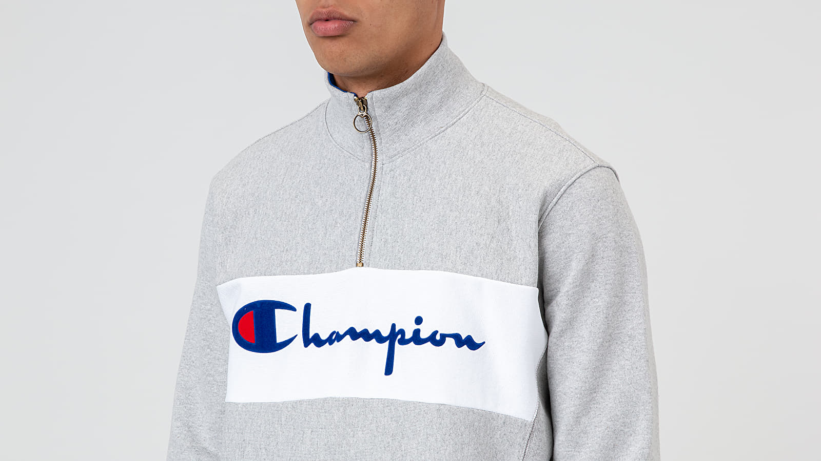 Hoodies and sweatshirts  Champion Half Zip Crewneck Grey