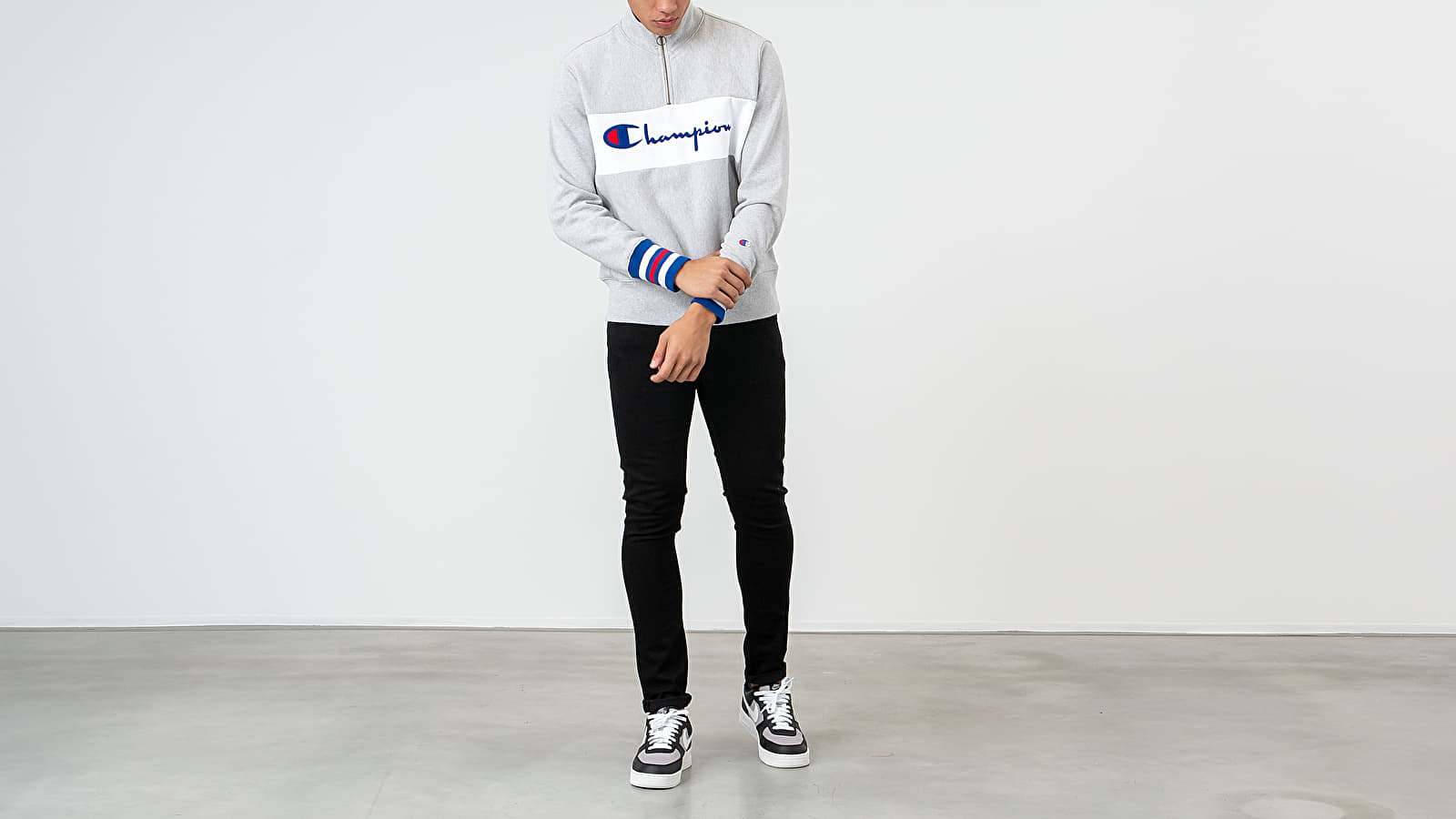 Hoodies and sweatshirts  Champion Half Zip Crewneck Grey