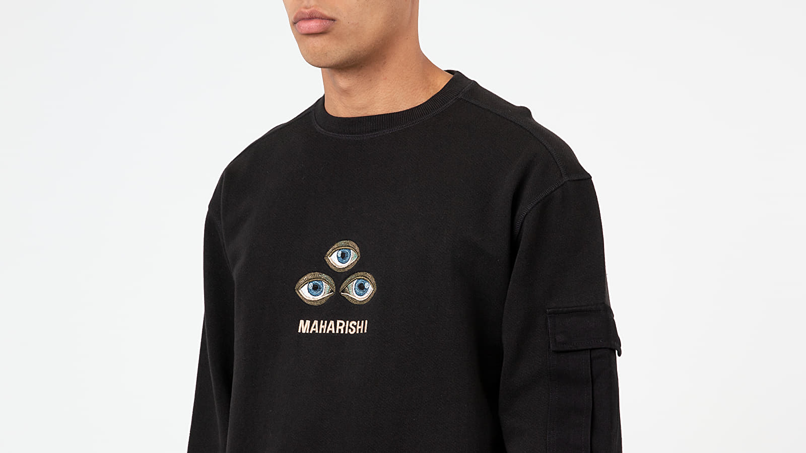 Hoodies and sweatshirts  maharishi Pax Psychotria Crewneck Black