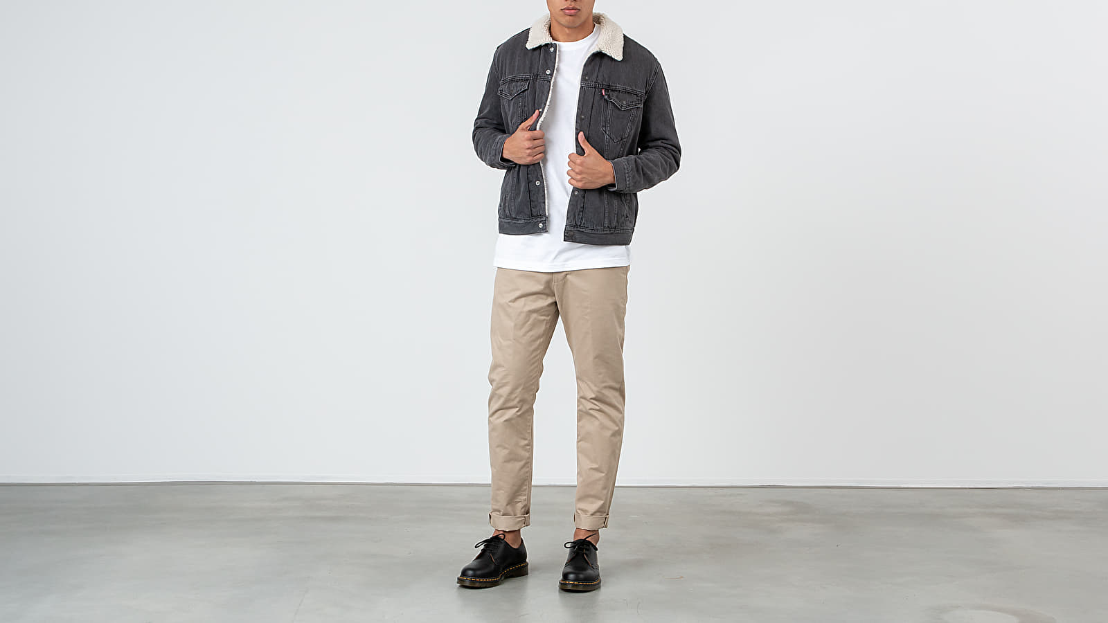 Levi's grey sherpa jacket clearance