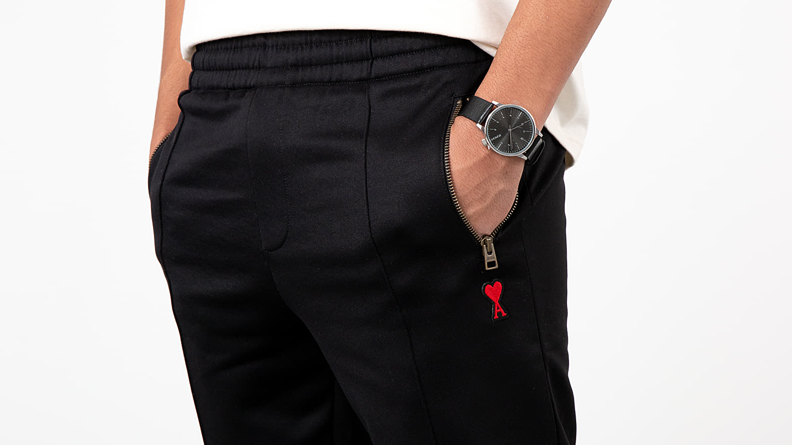 Nohavice AMI Alexadre Mattiusssi De Coeur Pants Black