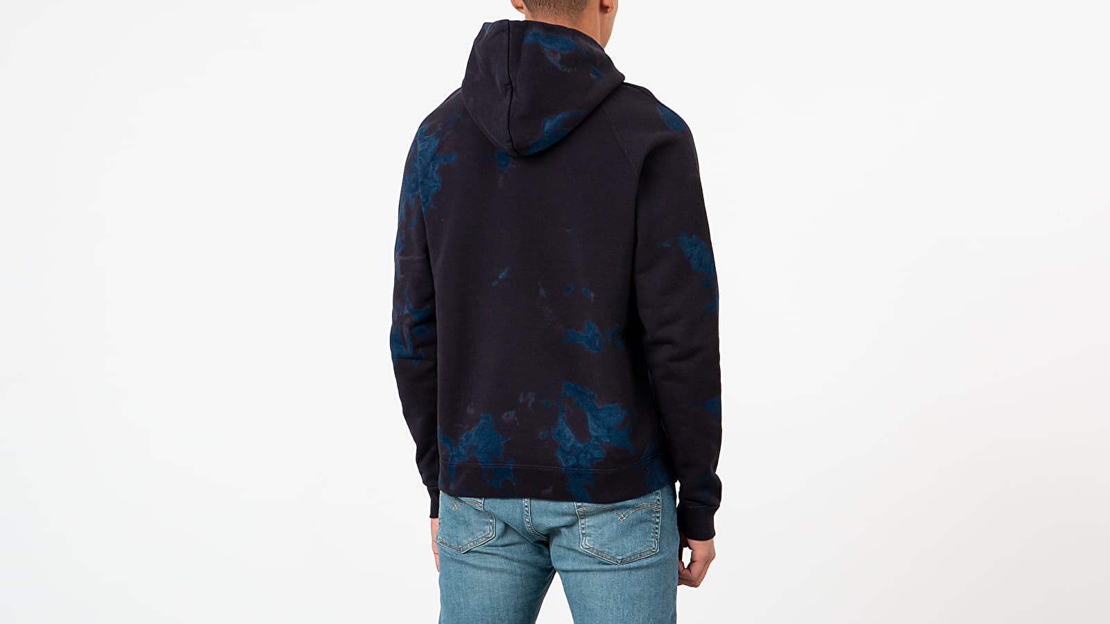 Hoodies and sweatshirts John Elliott Double Dye Raglan Hoodie Indigo Black Footshop