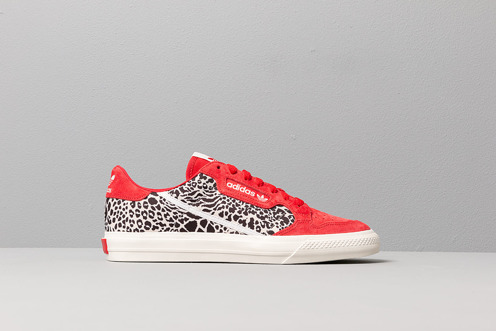 Adidas originals continental vulc in red with leopard print store