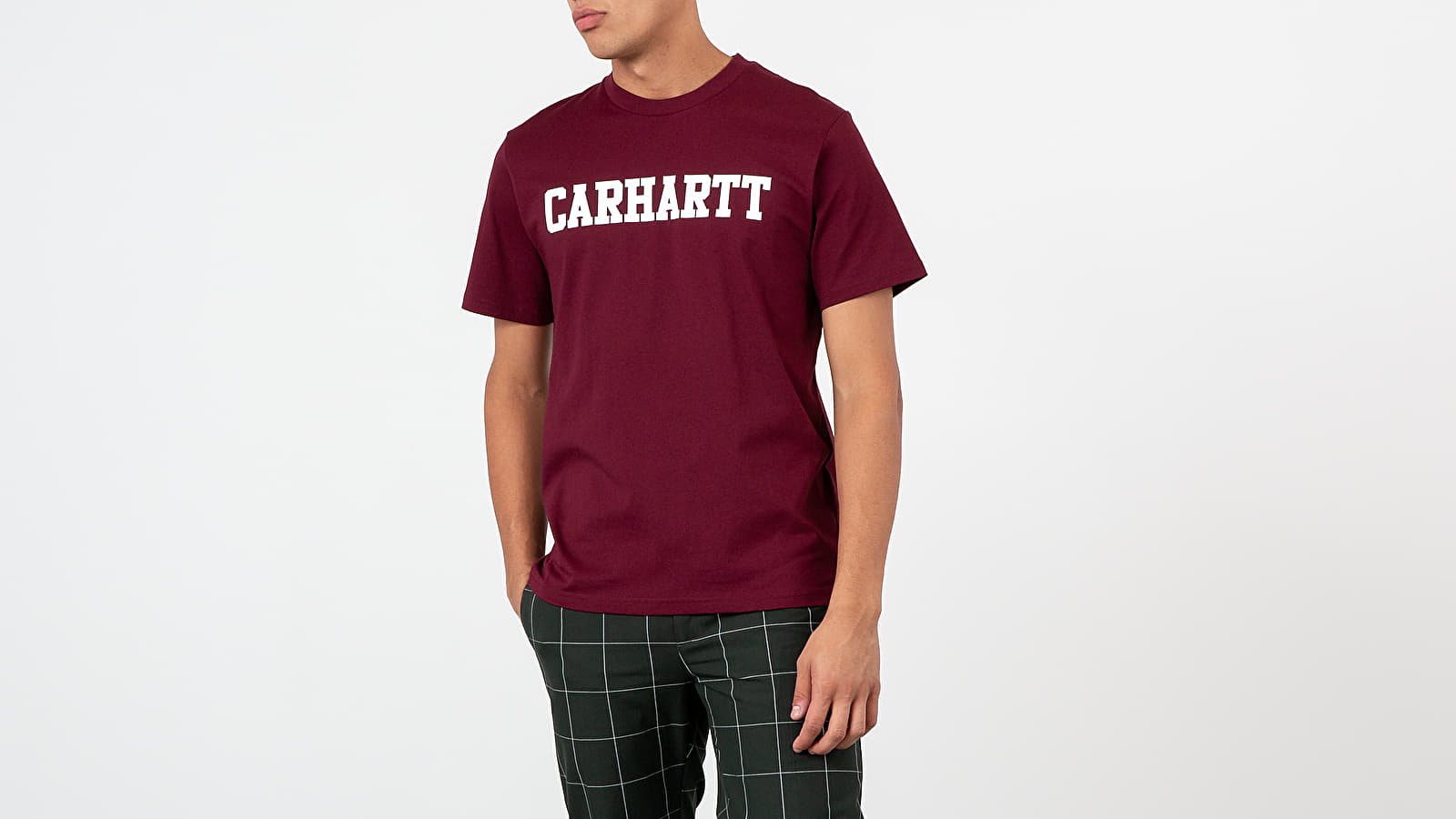 Pólók Carhartt WIP College Tee Merlot/ White