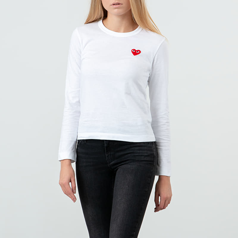 Comme des Garçons PLAY Long Sleeve Tee White
