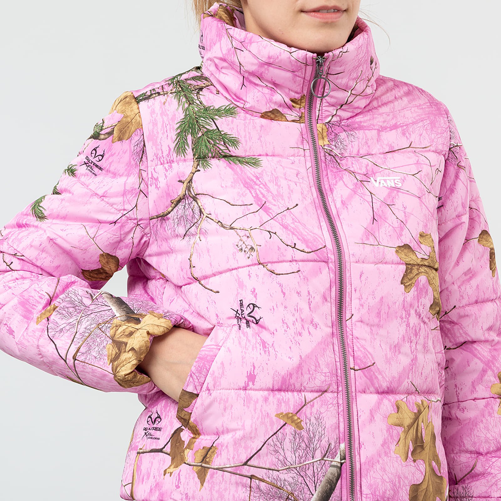 Vans pink puffer clearance jacket