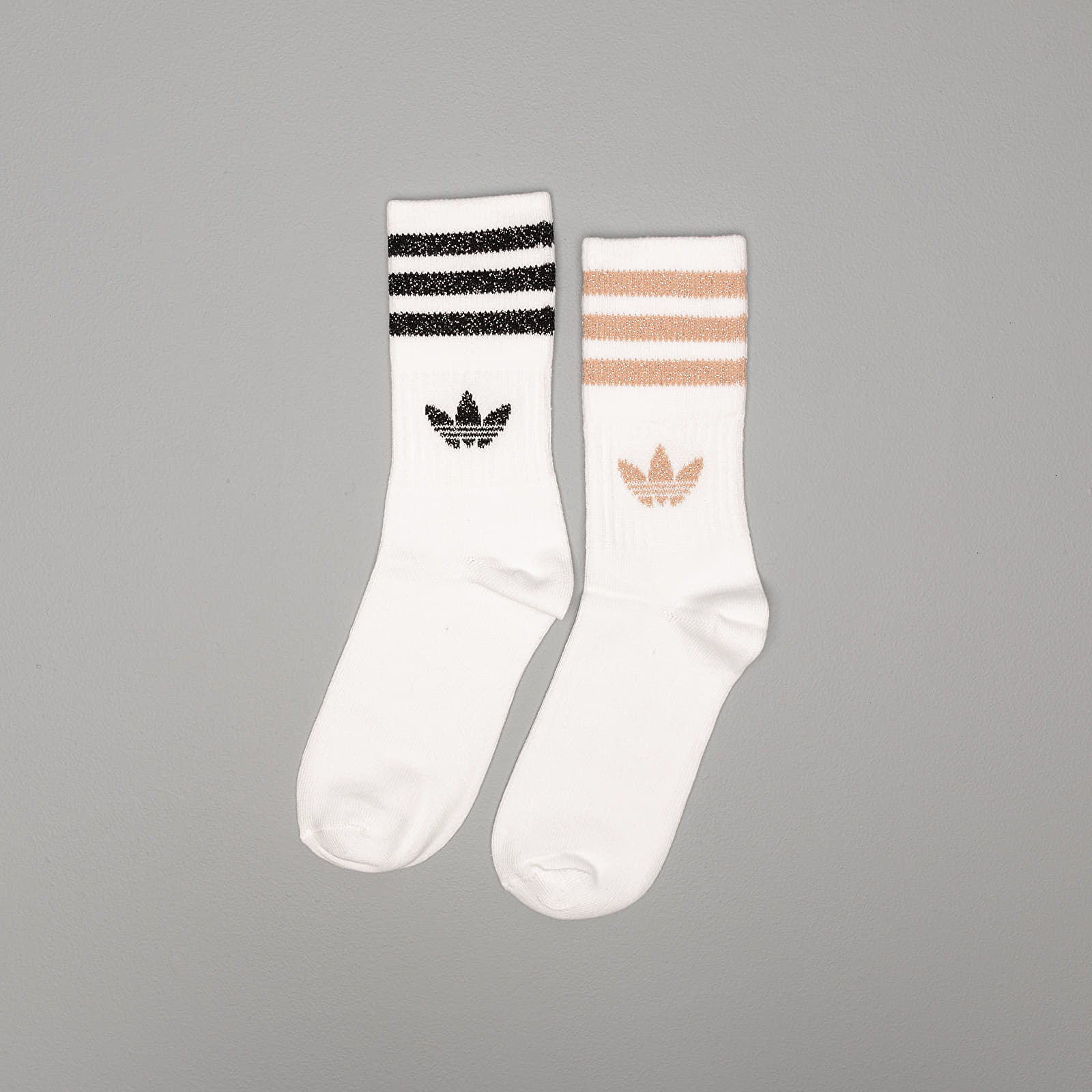 Ponožky adidas Mid Cut Glitter Socks White/ Ash Pearl/ Black