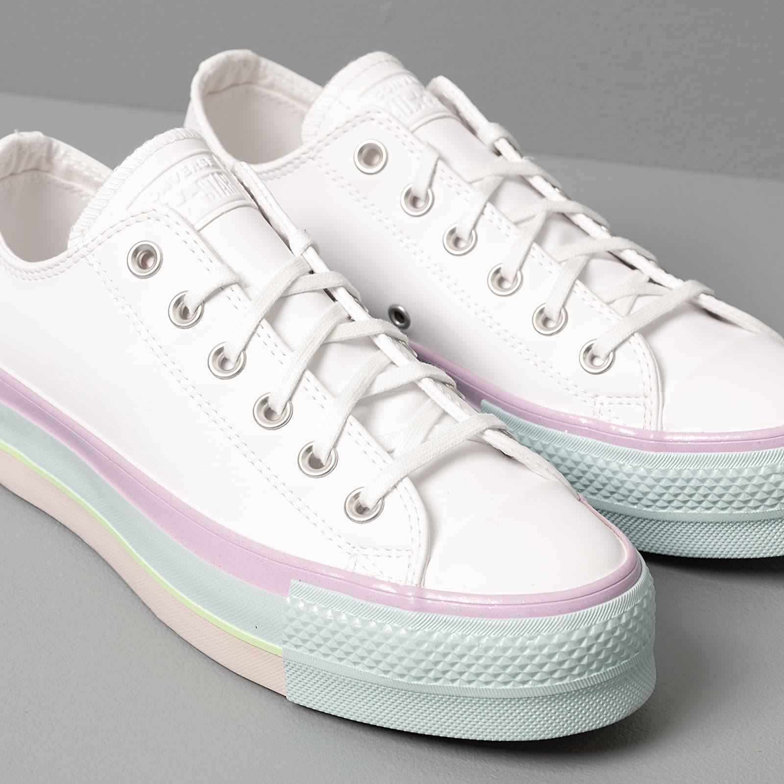 Women s shoes Converse Chuck Taylor All Star Lift Rainbow Midsole White Lilac Mist Polar Blue Footshop