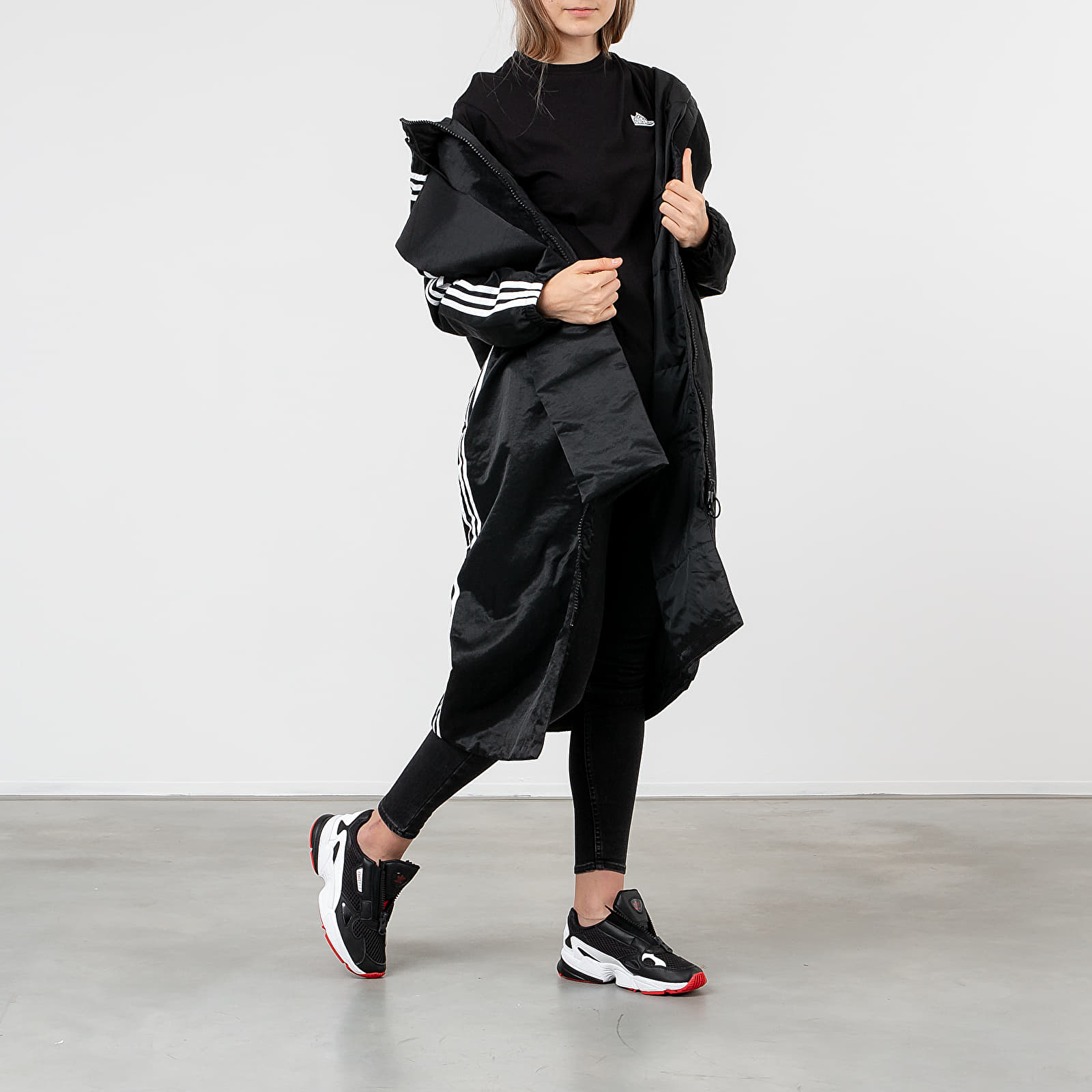 Jacken adidas Long Padded Jacket Black