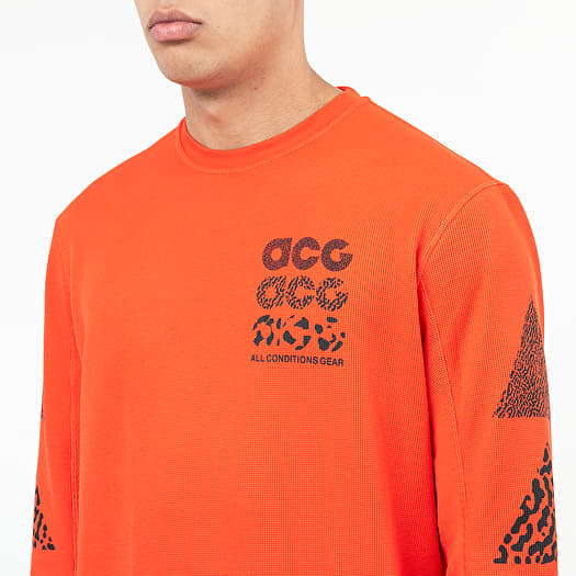 T shirts Nike ACG Knit Long Sleeve Tee Habanero Red Footshop