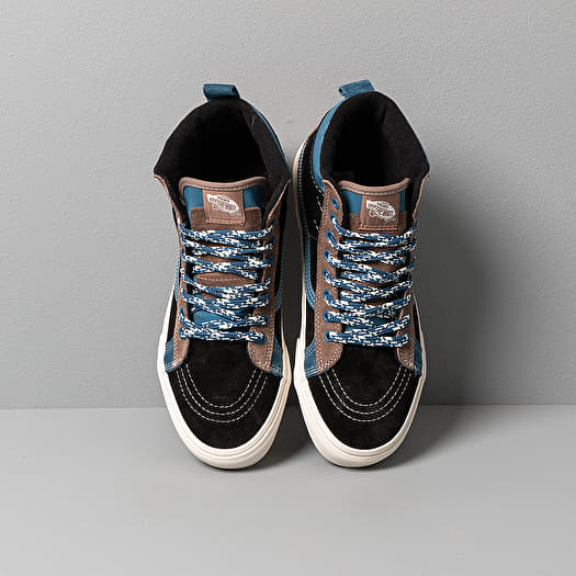 Vans sk8 hi black blue best sale