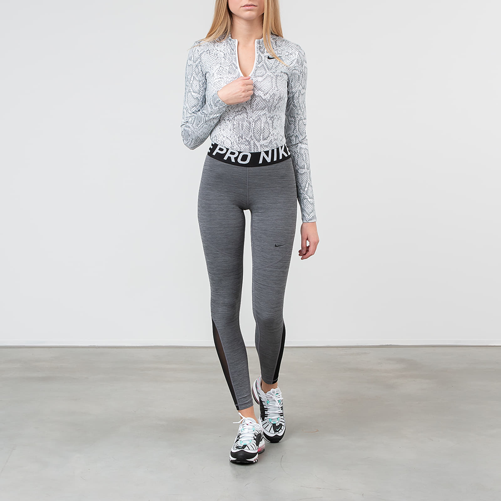 Trička Nike Sportswear Long Sleeve Pythn Bodysuit White/ Black