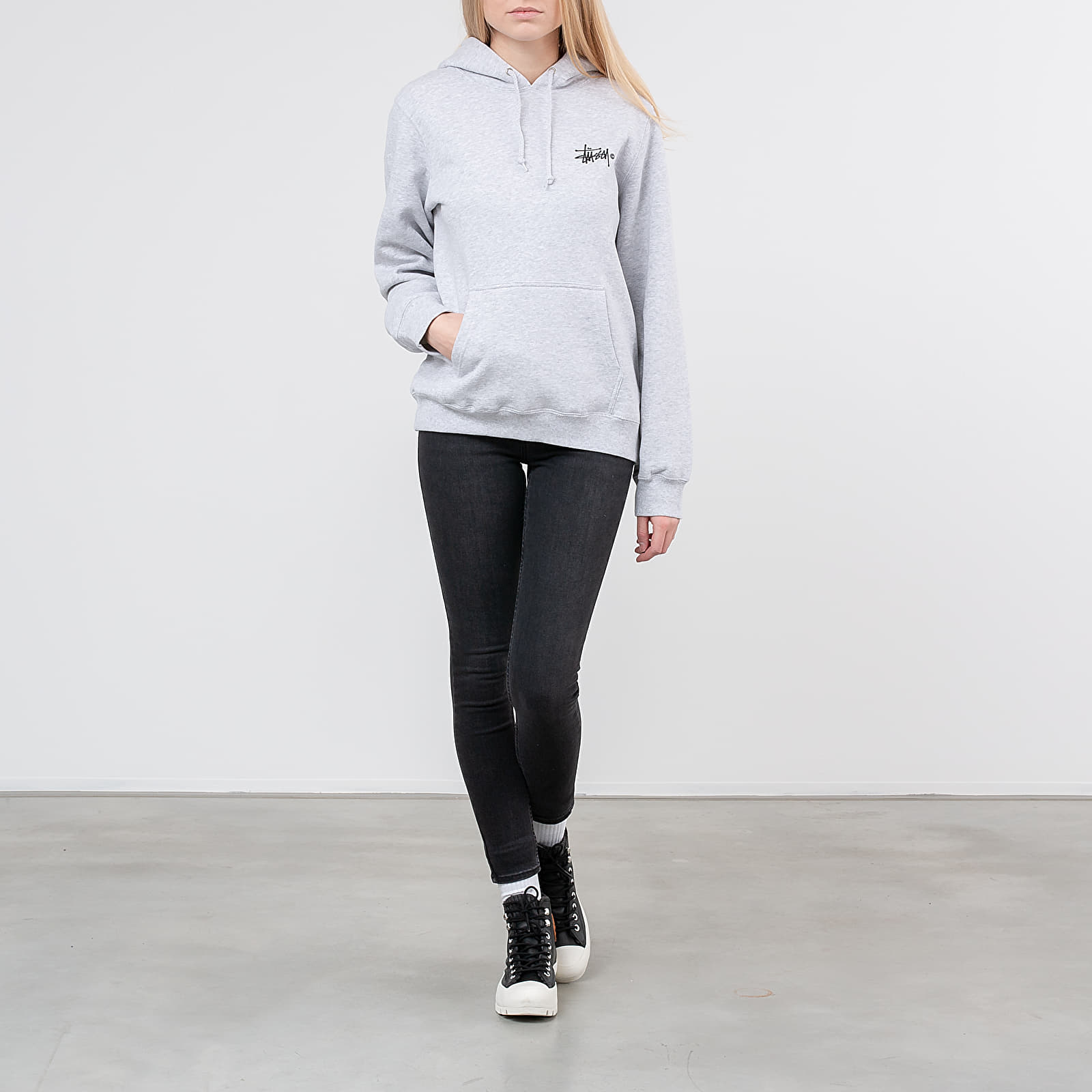 Stüssy Basic Logo Hoodie Ash Heather | Footshop