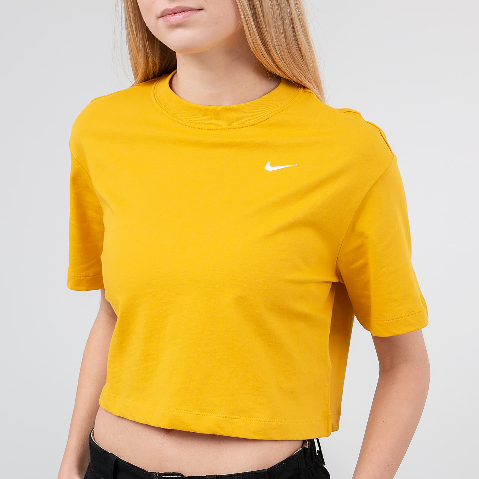 Yellow nike crop top shop
