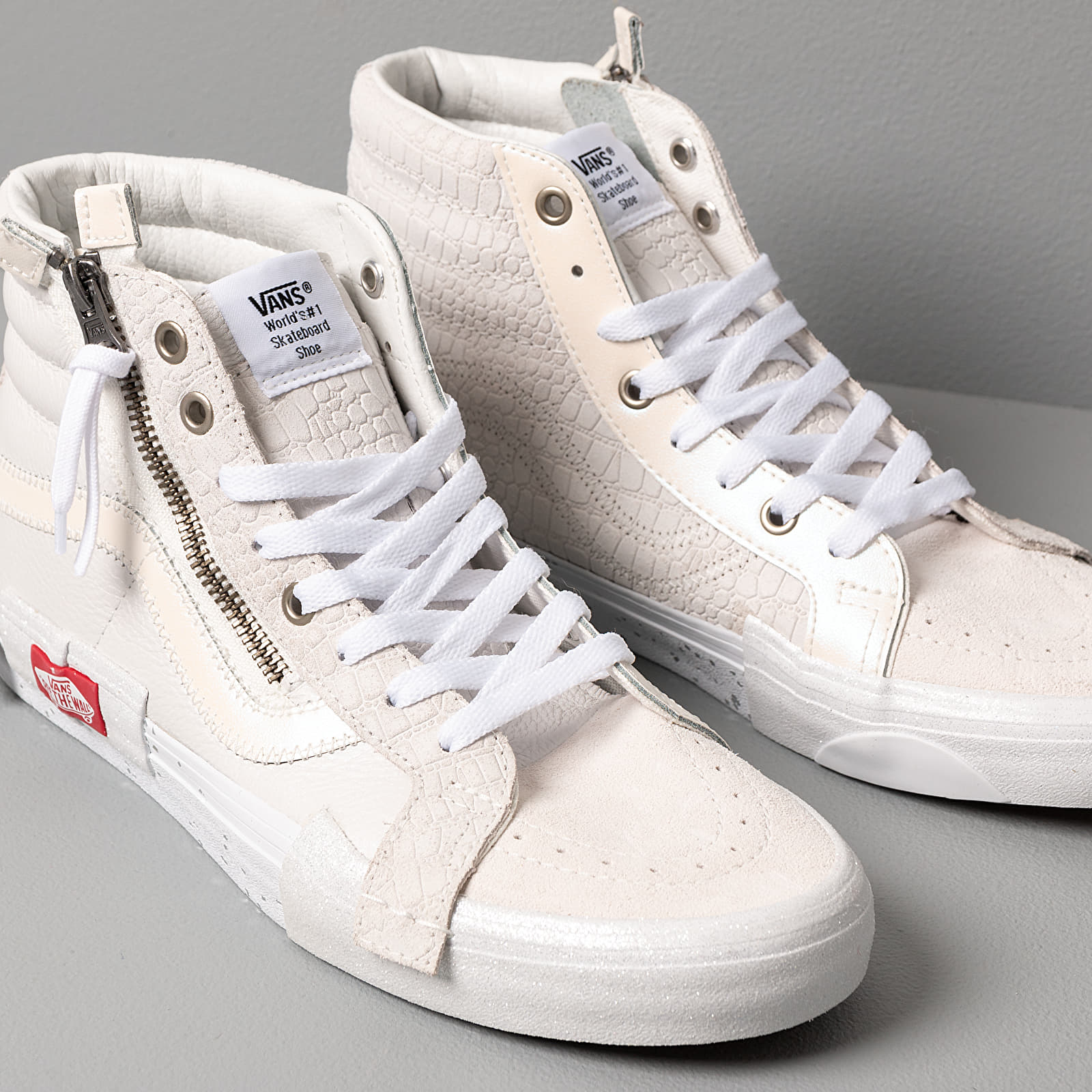 Vans sk8 hi deals cap white