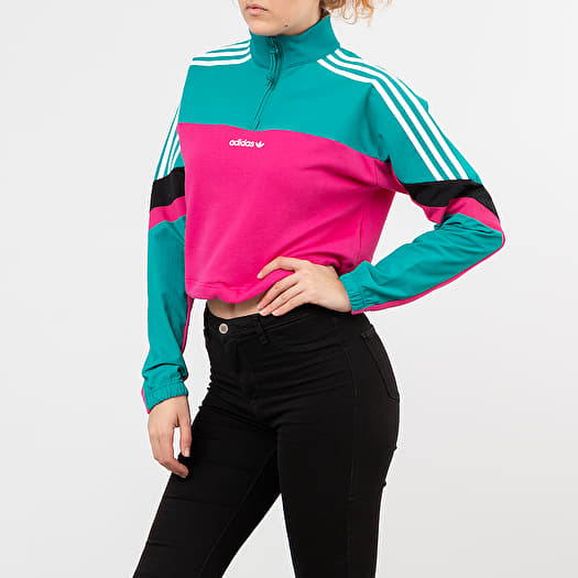 Adidas half top zip crop sweatshirt