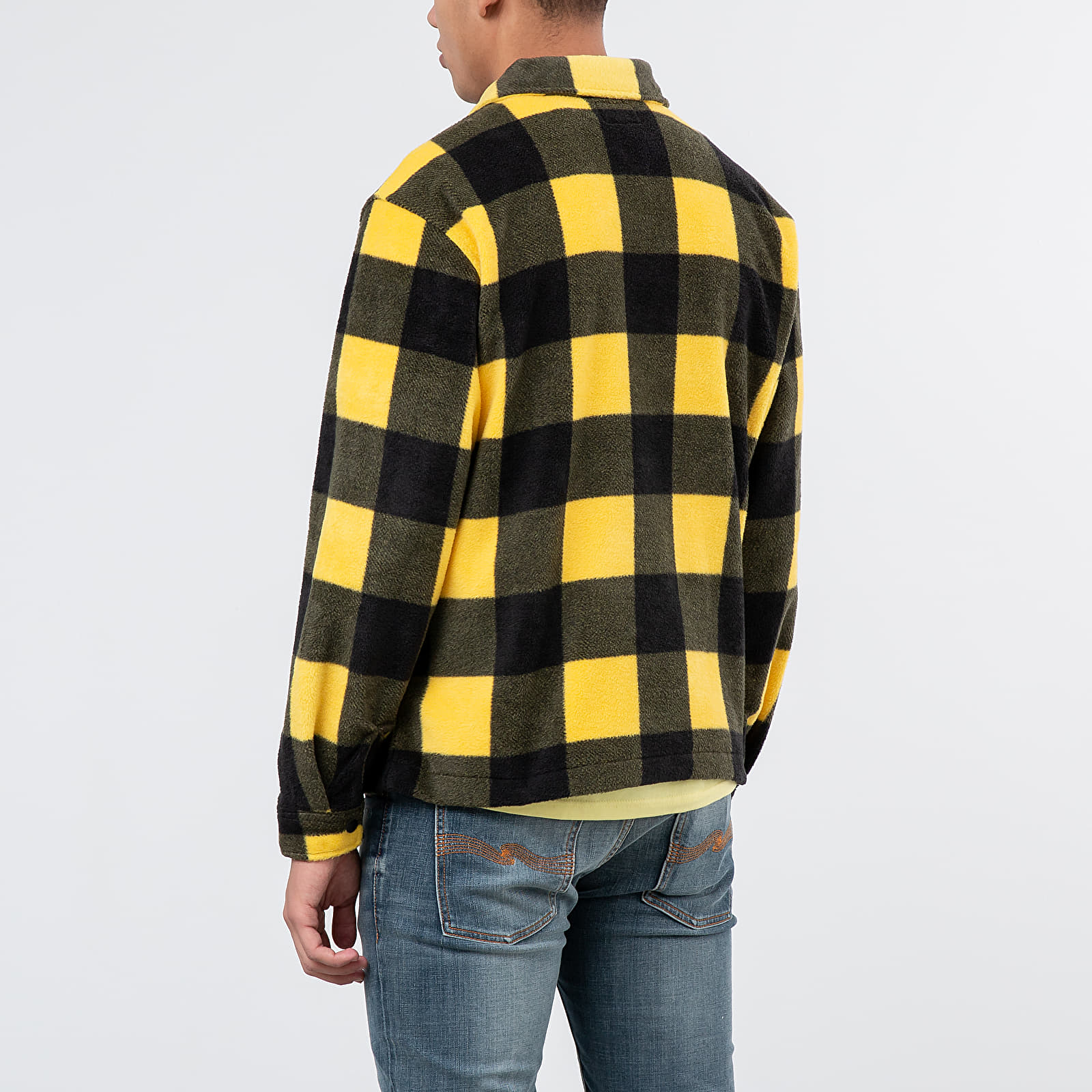 Ризи Stüssy Polar Fleece Zip Up Shirt Yellow Check