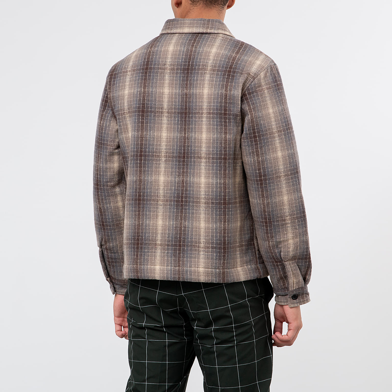 Jackets Stüssy Heavy Brush Plaid Zip Up Shirt Jacket Grey | Footshop