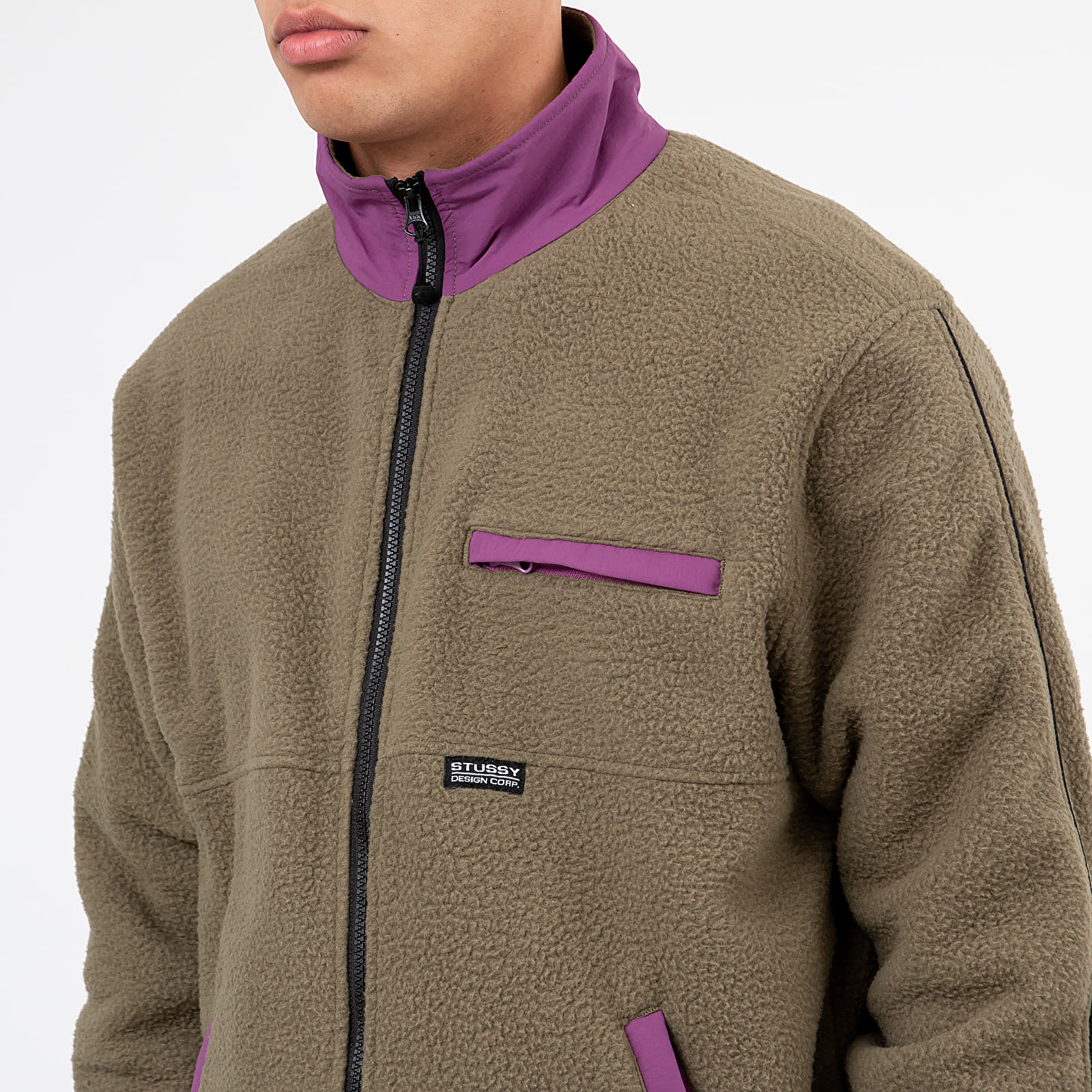 Hoodies and sweatshirts  Stüssy Nylon Mock Neck Olive