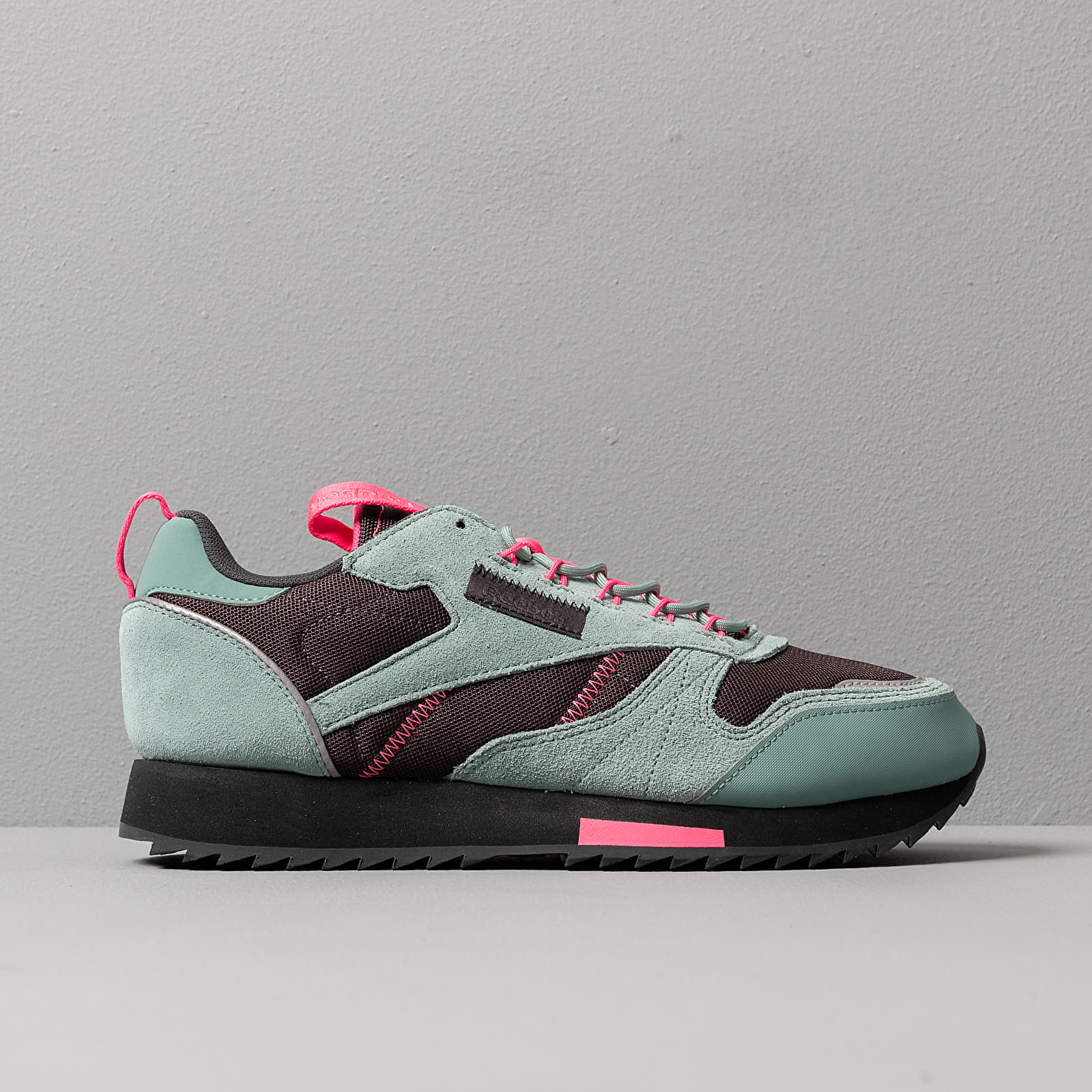 Women s shoes Reebok Classic Leather Ripple Trail Green Slate True Grey 8 Solar Pink Footshop