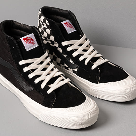 Men s shoes Vans Vault OG Style 138 LX Suede Canvas Black Checkerboard Footshop