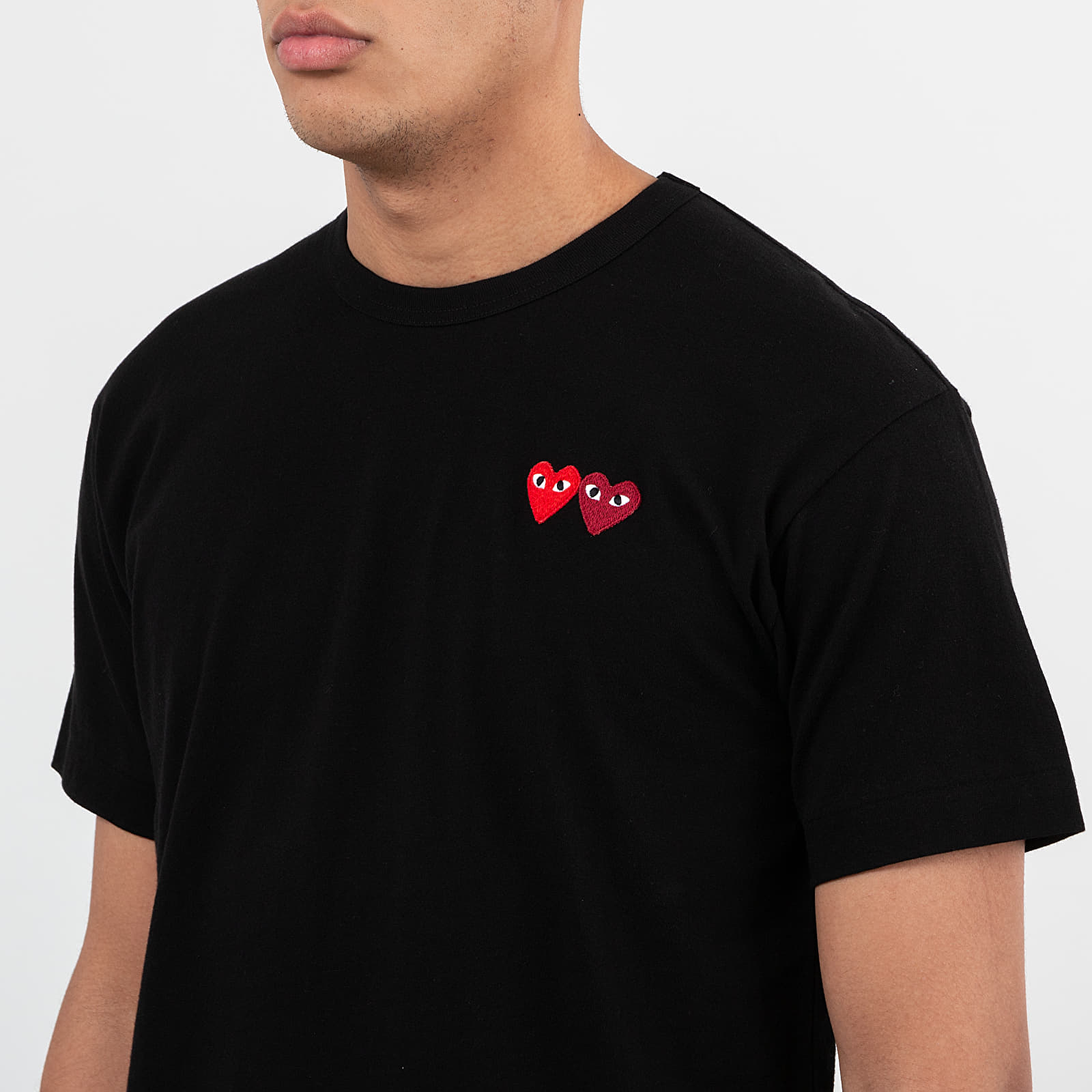 T-Shirts Comme des Garçons PLAY Double Heart Tee Black