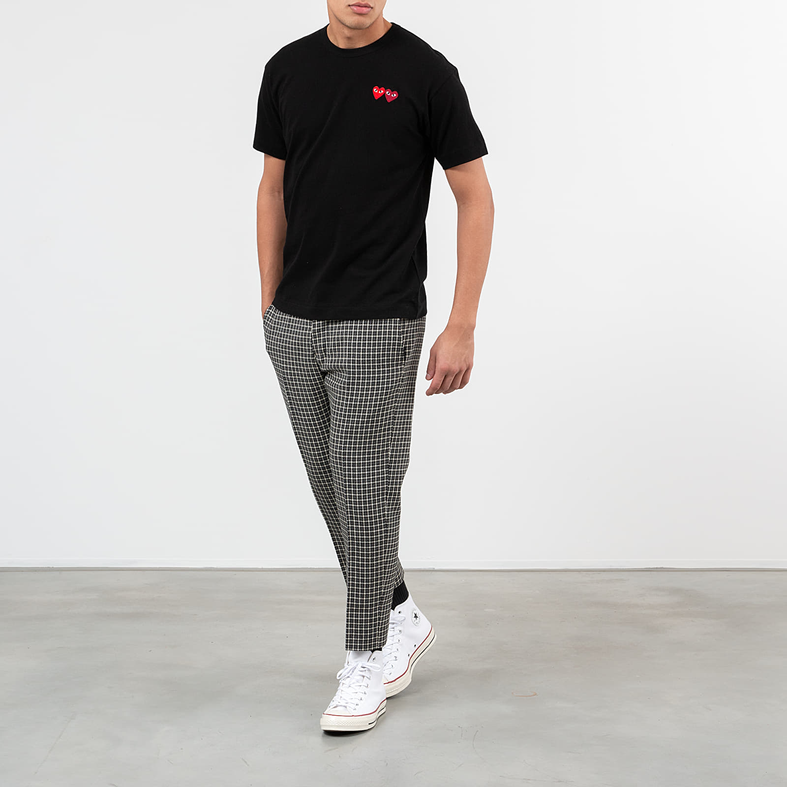T-Shirts Comme des Garçons PLAY Double Heart Tee Black