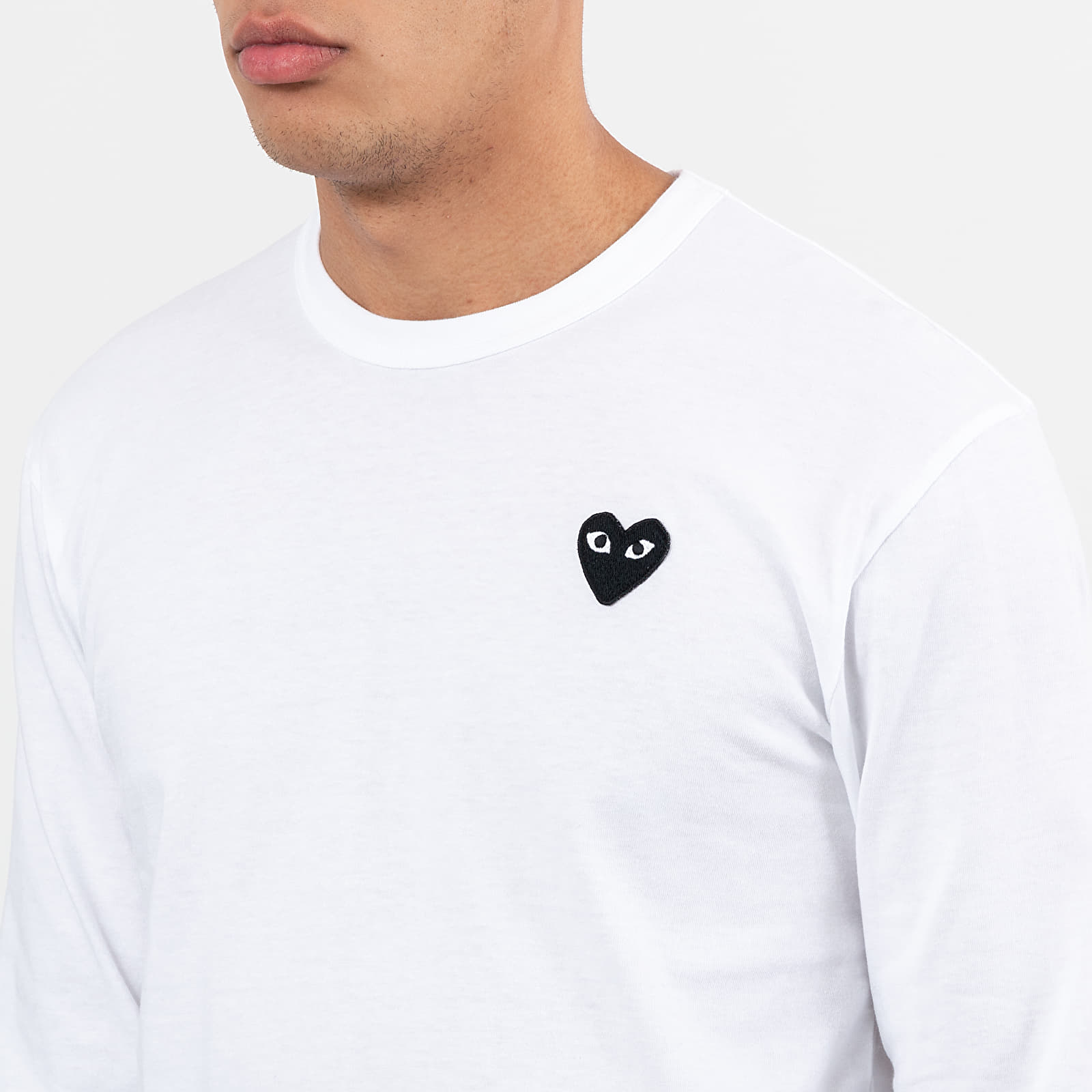 Trička Comme des Garçons PLAY Long Sleeve Tee White