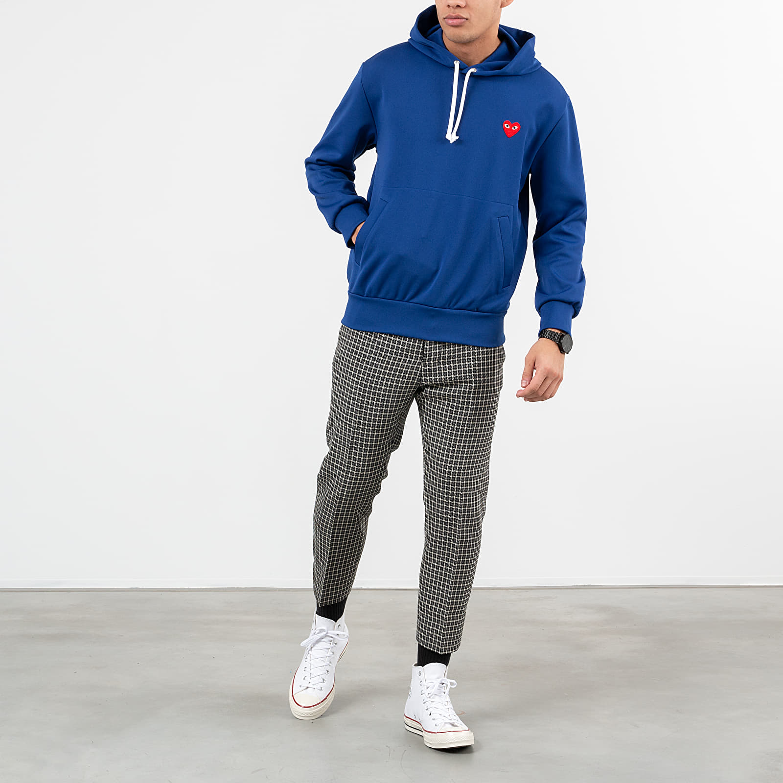 Cdg play hoodie blue sales